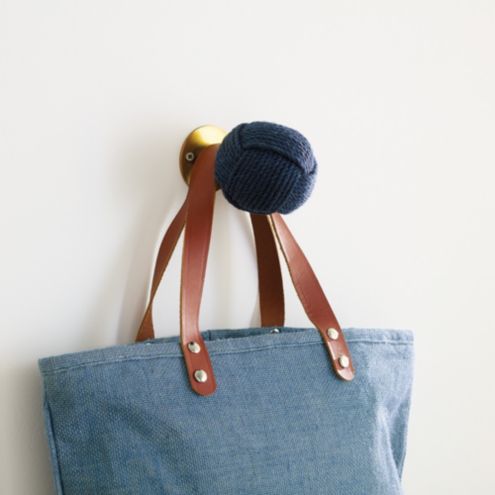 Nautical Rope Hook with Navy Cotton & Antique Brass Finish for Coastal ...