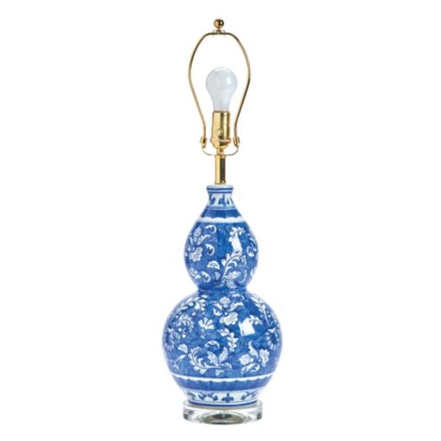 Blue & White Double Gourd Chinoiserie Table Lamp Base | Ballard Designs