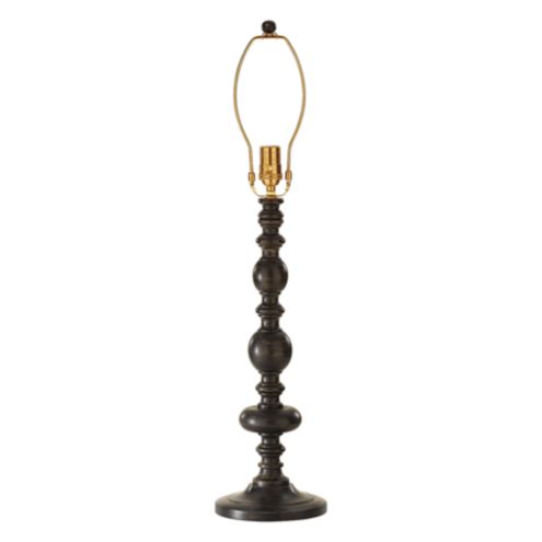 Peyton Wood Table Lamp Base   Blackwash