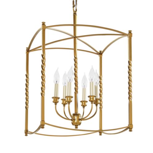 Carriage House 6 Light Extra Large Pendant   Brass