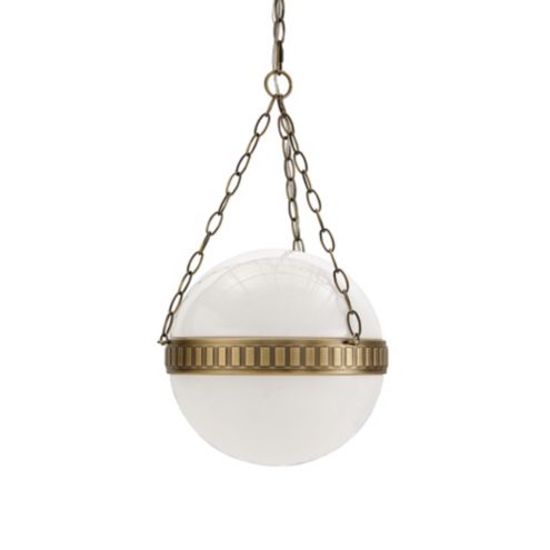 Calhoun Large Steel & Milk Glass Globe Pendant Chandelier