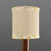 Grasscloth Chandelier Shade with Mabel Ditsy Trim