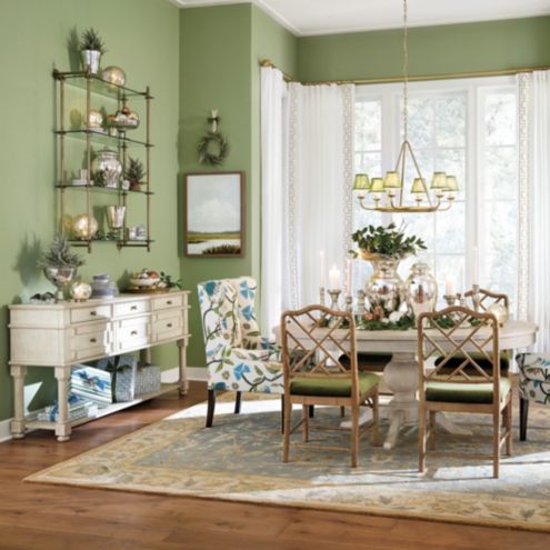 Leigh 6-Light Chandelier with Antique Brass & Designer Shades