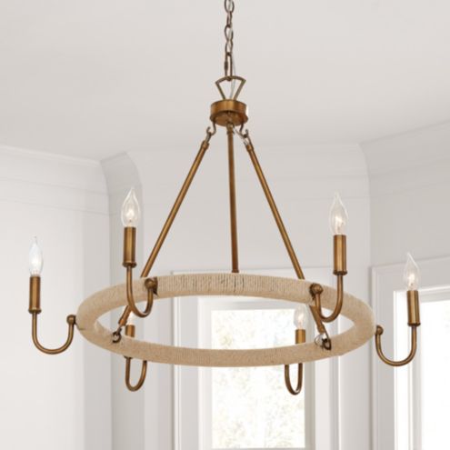 Savannah 6-Light Jute Wrapped Chandelier