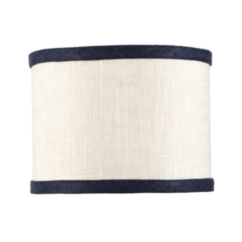 Linen Trim Drum Chandelier Shade - Navy
