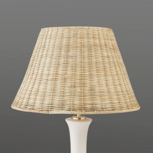 White wicker deals lamp shade