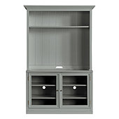 Tuscan Media Console and Hutch - Warm Gray