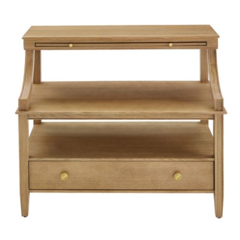 Sidney Open Side Table with Shelf and Drawer