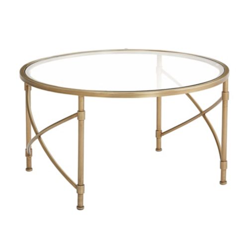 Small round deals brass coffee table