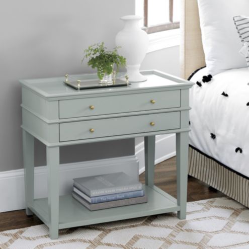 Grace Open 2-Drawer Nightstand - Soft White