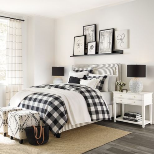 Grace Nightstand with 2 Drawers & Open Shelf