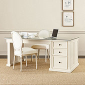 Tuscan Desk Return with Glass Topper