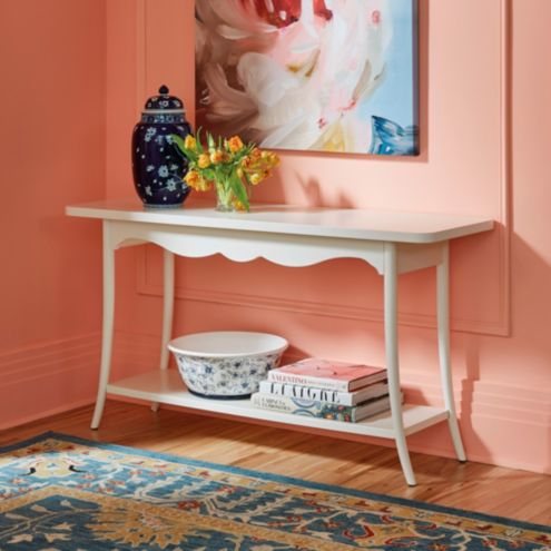 SK Annalise Console with Slender Legs & Open Shelf