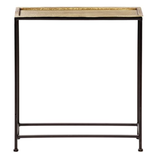 Hammered Pattern Brass Low Side Table