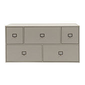 Abbeville Large 5-Drawer Stacking Cabinet - Gray