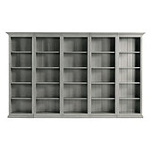 Tuscan 5-Piece Flush Bookcases Set - Warm Gray