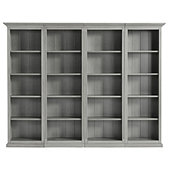Tuscan 4-Piece Flush Bookcases Set - Warm Gray