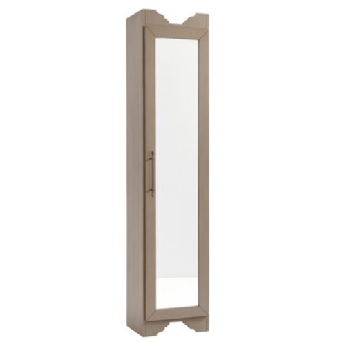 Brushed Taupe Sarah Storage Tower - Mirrored Door | Ballard Designs