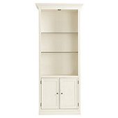 Tuscan Bookcase with Cabinet - White