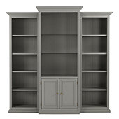 Tuscan 3-Piece Bookcase with Cabinet - Warm Gray