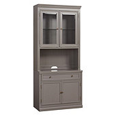 Tuscan Cabinet & Hutch with Doors - Warm Gray