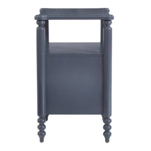 Dover Small 2-Drawer Nightstand with Solid Oak & Brass Knob Pulls