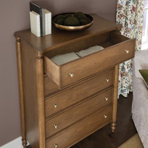 brown tall dresser Homfa Vertical 7 Drawer Dresser, 51.3 in Wood Storage Cabinet with Upgraded Stable Base for Bedroom Living Room, Rustic Chesnut Brown Seven Drawer Dresser Cherry