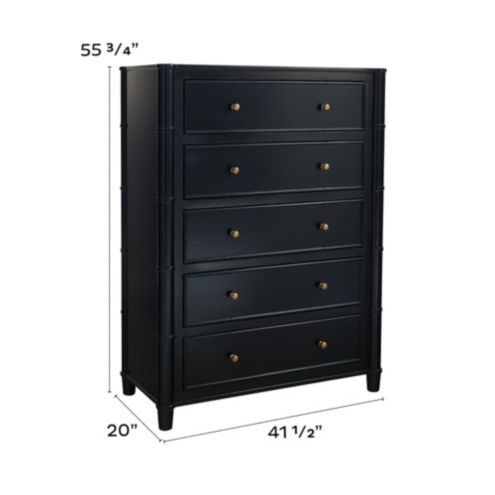 Villandry 5-Drawer Tall Dresser - Black