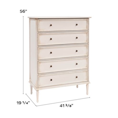 Emile 5-Drawer Tall Dresser with Classic Louis Styling & Hand