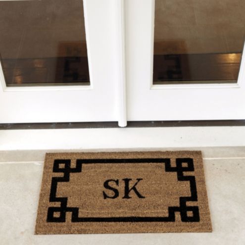 Suzanne Kasler Greek Key Personalized Coir Mat Ballard Designs