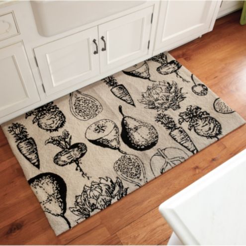 Black and White Kitchen Rugs, Fun Kitchen Rug with Words