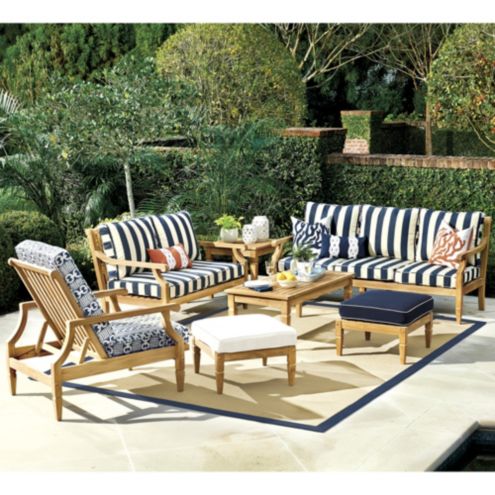 St. Tropez Indoor/Outdoor Rug - Sunbrella Border | Ballard Designs