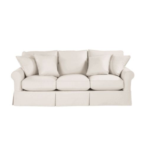 White slipcovered deals sleeper sofa