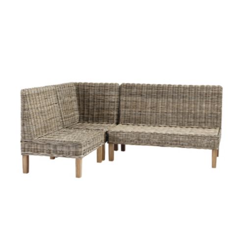 Rosalind 3 Piece Wicker Banquette Corner And 30 48 Inch Benches