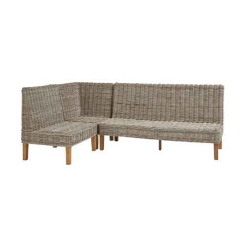 Rosalind 3 Piece Wicker Banquette 60 Inch 30 Inch Corner