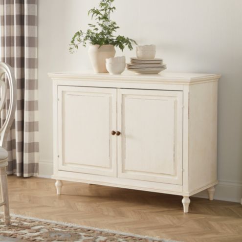 Ingrid 2-Door Sideboard Cabinet with Whitewash Finish & Adjustable