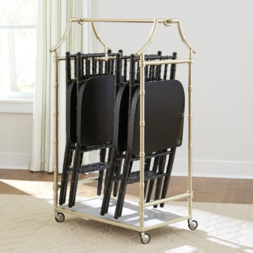 Aurora Folding Chair Dolly and Rolling Garment Rack with Chairs