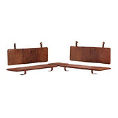 Leather 5-Piece Bench Cushion Set -Two 3 Seat, One Corner Cushion & Two Back Cushions