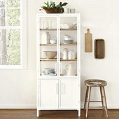 Trucco Glass Door Cabinet - White & Natural Whitewash