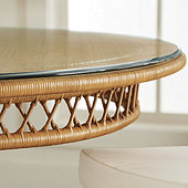 Suzanne Kasler Southport Rattan Dining Table Glass Topper