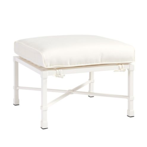 Suzanne Kasler Directoire White Ottoman with 1 Cushion