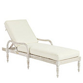 Ceylon Whitewash Chaise with Cushions