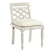 Ceylon Whitewash Dining Side Chair with Cushion