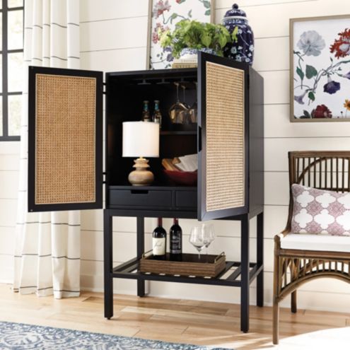 Cane bar deals cabinet