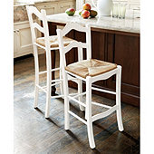 French Country Rush Seat Bar Stool, Bar Stools With Rush Seats And Backs