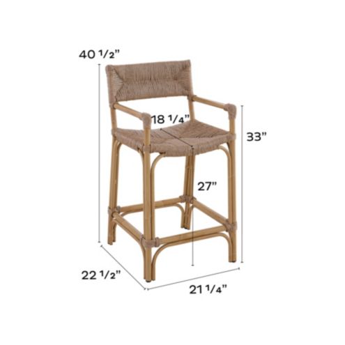 Aidan Woven Counter Stool with Handmade Resin Rope & Rustproof