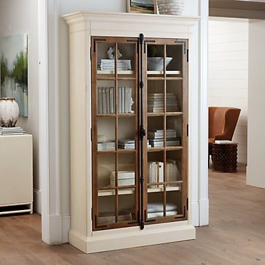 Bookcases Cabinets Ballard Designs, Tall Slim Bookcase With Glass Doors
