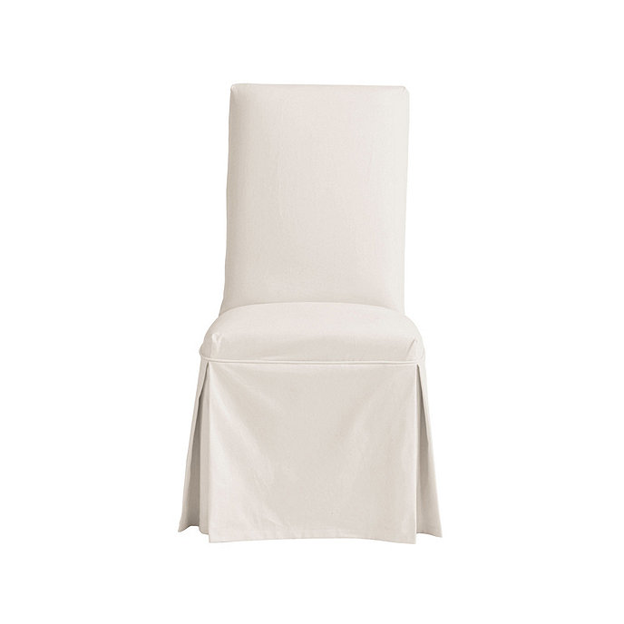 white slipcover parson chairs