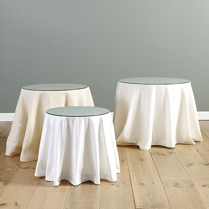 Essential Round Table Trio With, Round Particle Board Table With Glass Top