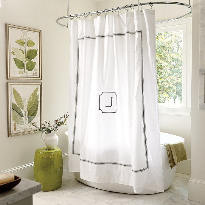 Amelie Embroidered Shower Curtain, Shower Curtain With Window To Match